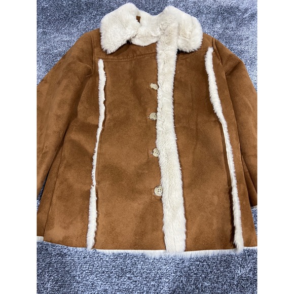 abercrombie kids Other - Abercrombie Kids Faux Suede Faux Fur Trim Coat Brown Size 5/6 Kids Outerwear
